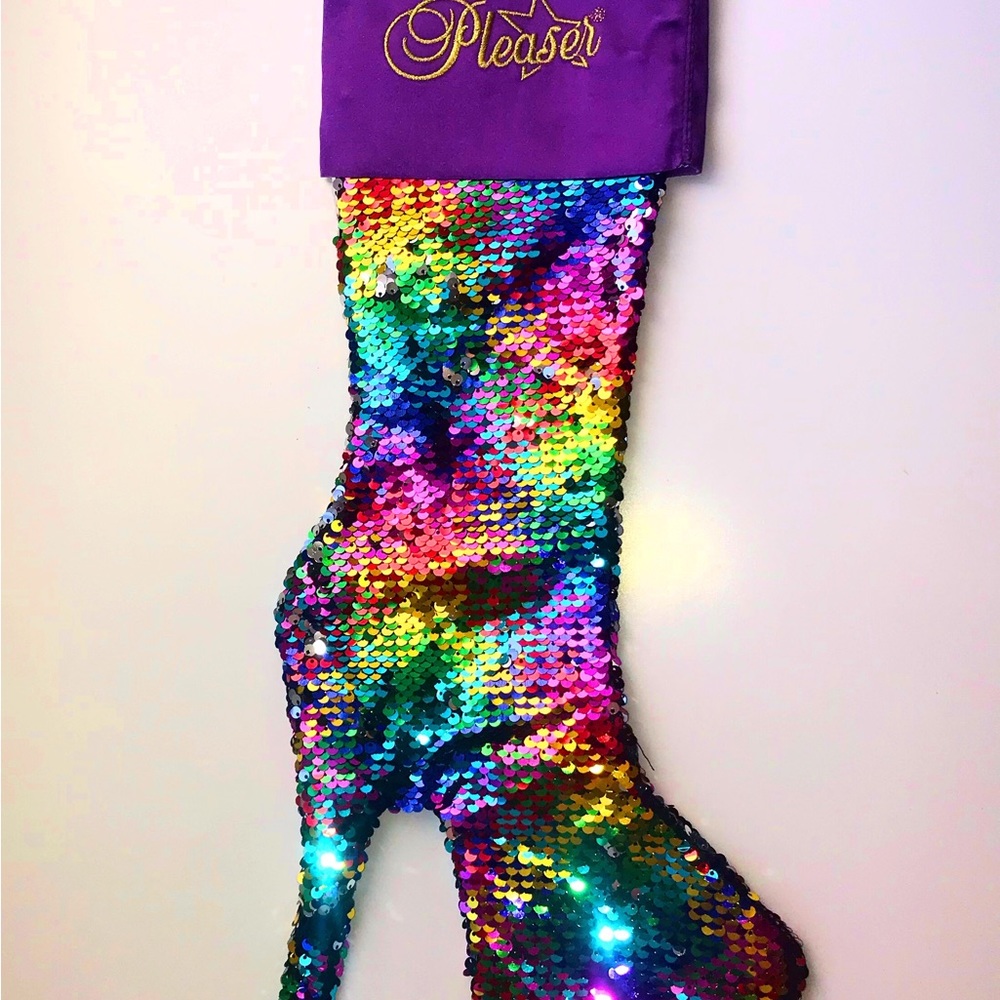 Christmas High Heel Stockings, multicolor sequin, From Pleaser